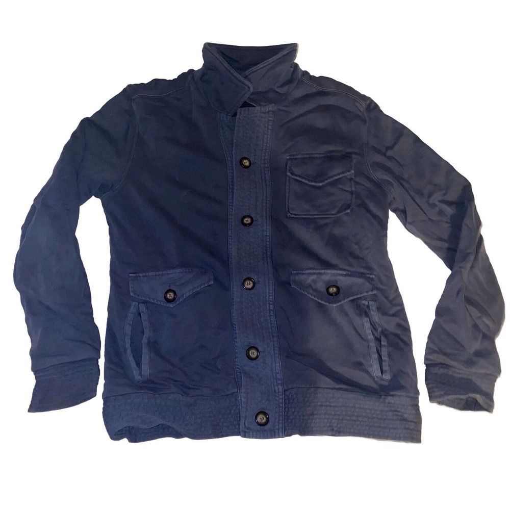 Brooklyn Industries Sherpa‎ Lined Button Shacket Men Size Small Washed Blue